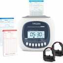 Time Clock for Employees Small Business, 6 U.S. Time Zones, Automatic Daylight Saving & Auto Time Update, Punch Card Time Recorder with 6 Punches Per Day-50 Time Cards and 2 Ribbons