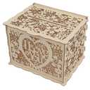 DIY Wooden Box, Blank Wedding Box, Easy to Assemble, Any Color, Beautiful Textured Wedding Gifts for Giveaways (JM01192 Large)