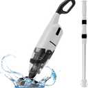 Cordless Pool Vacuum Cleaner for Above Ground Pool & In Ground Rechargeable Pool Vacuum Cleaner - 90 Mins Runtime, with 69" Telescopic Pole, Spa Vacuum for Hot Tub- Fast 3H Charge Yellow
