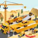 Kids Construction Toys, Construction Truck Toys Set w/Crane, Excavator, Forklift,Bulldozer,Dump Trucks,Cement Truck,Road Roller, Alloy Construction Vehicle Toys for 3 4 5 6 7 Years Old Boys Gifts