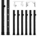 8-Pack Table Leg Extensions - Straight/Bent Leg Folding Table, Metal Extenders, Reduces Stooped Work, 4 Levels/Heights Adjustable Risers