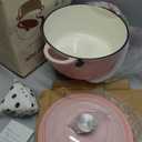 Umite Chef 5QT Enameled Cast Iron Dutch Oven Pot with Lid, Heavy-Duty Cookware for Bread Baking, Braising, Stews, Roasting, Wedding Registry Ideas & Gifts (Pink)