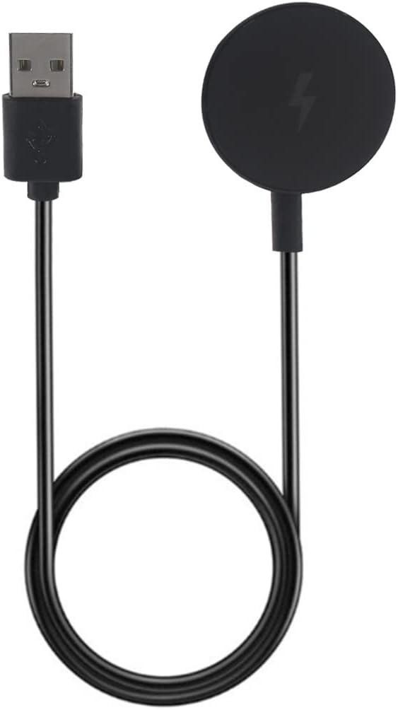 Charger Compatible with Samsung Galaxy Watch Active 1/2, Galaxy Watch 3/4/5, 1M USB Charging Cable, Smartwatch Accessories, Black, 2 Pack