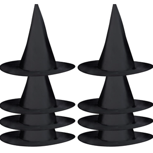 8 PCS Halloween Witch Hats Witch Costume Accessory for Halloween Cosplay Party, Black