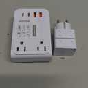 DOACE 220V to 110V Converter for European Travel - 350W Cordless Voltage Converter US to Europe, Power Converter Adapter Combo with PD Chargers for Hair Straightener Shaver Toothbrush Laptop Phone (White)