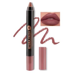 Boobeen Matte Lip Crayon Lipstik Pencil Velvety Creamy Lip Liner Full Coverage High Pigment Waterproof Long Lasting Lipstick for Women, Matte Lip Color with Smooth (#02)