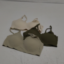 DEANGELMON V Neck Bra Padded Seamless Adjustable Straps Bralettes Everyday Basic Sleeping Bras Pack o 3 (Medium)