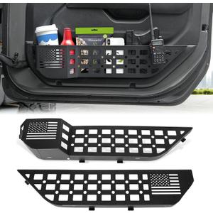 MAIKER Metal Front Door Storage Box, Door Side Insert Organizer Box Pockets for Replace Sagging Nets Compatible with 2018-2024 Jeep Wrangler JL JLU 4XE & 2020-2024 Gladiator JT(Black)