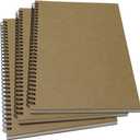 YUREE B5 Spiral Notebook Lined, Spiral Ruled Journal with Hard Kraft Cover, 70 Sheets (140 Pages), 10.3" x 7.2", 3-Pack, Brown