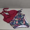 Two Piece High Waisted Swimsuits - Women Tummy Control Bikini Modest Bathing Suit Set of 2 2025, XXL, Purple Leaf
