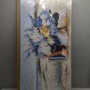 Blue Flower Wall Art for Living Room Beach Floral Canvas Print Modern Hydrangea Flowers Picture