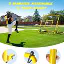 Baseball Rebounder Net,4x4.5FT Multi-Sport Pitch Back Rebounder Steel Frame with 4 Adjustable Angles, 40pcs Bungees Soccer, Volleyball&Lacrosse Trainer for Solo Fielding