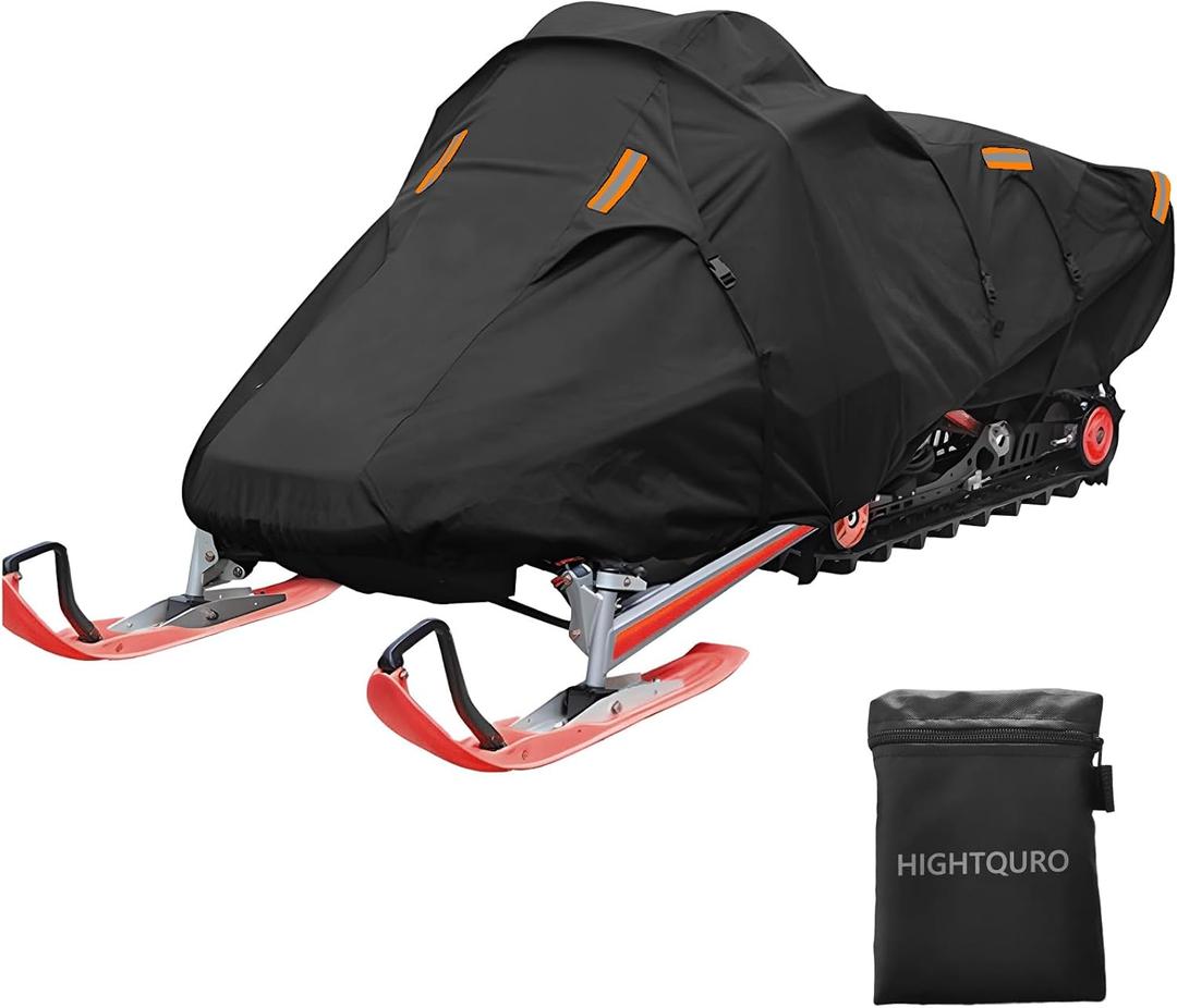 Snowmobile Cover Trailerable Universal Snowmobile Protective Cover Waterproof and UV Protection Snowmobile Storage Heavy Duty (Fits Length 130"x 51"x 48")