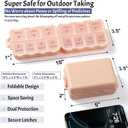 NEW Foldable & Double Protection Portable Weekly Pill Organizer 2 Times A Day with Etched Labels, AM PM 7 Day Week Medicine Box, Daily Travel Pill Case Holder Dispenser for Vitamin, Supplement - Pink