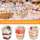 165 Pcs 5oz Clear Plastic Dessert Cups with Lids & Spoons BPA-Free Mini Parfait & Pudding Cups, Disposable or Reusable Appetizer Containers
