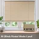 Eazy2hD 2 Pack RV Pleated Blinds Shades (32" W x 24" L) Day & Night Camper Comfort Dimmable Internal Window Roller Shade Privacy Shutters for RV Trailer
