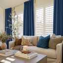 NICETOWN Navy Blue Velvet Blackout Curtains 90 inch Long, Rod Pocket & Back Tab Drapes Soft Privacy Protection Window Treatments for Hall (2 Pieces, 52" Wide)