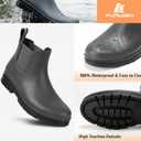 Furuian Women's Ankle Rain Boots Waterproof Chelsea Rain Boots Rubber Boots Women Short Garden Boots Anti Slip Outdoor Lightweight Work Booties (Gray), Size 9