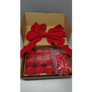 25 Pcs Red Velvet Tree Topper Christmas Ornaments