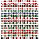 Kacctyen 384pcs 16pack Christmas Press on Nails Winter Square Short Red Fake Nails with Santa Elk Snowflake Pattern Glue on for Women Girls (Bright Pattern)