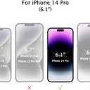3 x MOSNOVO Premium Glass Screen Protector for iPhone 14 Pro [Guidance Frame Include] (Pack of 2) [Easy Install][Anti Scratch][Advanced HD Clarity][Bubble Free][Case Friendly]