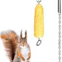 Hanging Squirrel Feeder Outside Corn Cobs Holder for Squirrels Chipmunk Funny Toy (STAINLESS STEEL A)