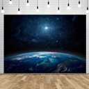 7x5ft Fabric Outer Space Backdrop The Planet Earth View from Space Blue Starry Sky Lone Star Background Universe Milky Way Backdrop for Space Theme Party Decorations Photo Props