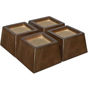 Sopicoz Wooden Furniture Risers Tapered Bed Risers (Brown 4pcs, 2 inch Pyramid)