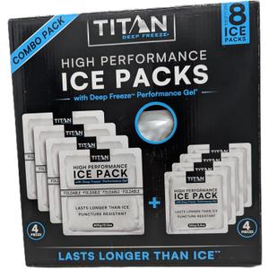 Combo Pack - High Performance Ice Packs for Long-Lasting Cooling, 4 x 600g & 4 x 250g, Silver