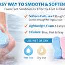 3D Magic Body Scrubber Exfoliator Bath Sponge, Super Soft Shower Exfoliating Dead Skin Remover for Adults, Children & Pregnant Women, Skin Friendly &Reusable for All Skin Types(Blue+Pink+Gray) 3 Pack