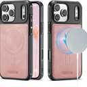 for iPhone 17 Pro Max Case Compatible with Magsafe, Strong Magnetic PU Leather Slim Protective Cover Phone Cases for iPhone 17 Pro Max 6.9" Rose Pink