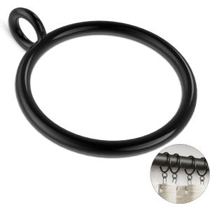 50 Pack Metal Curtain Rings with Eyelets, 1.5 inch Inner Diameter Drapery Rings Apply for Curtain Rods(Fits Up to 1 1/4-Inch Rod) (Black)