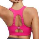 RUNNING GIRL Adjustable Straps Sports Bras for Women High Support, High Impact Molded Cup Sports Bra with Sewn in Pads (Pink, M)