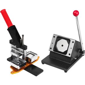 2x2in Square Fridge Magnets Badge Maker Machine DIY Photo Refrigerator Sticker Magnet Press Machine+Paper Cutter+100pcs Materials