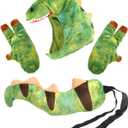 Roicaholy Dinosaur Tail Hat and Paw Gloves Set, Dragon Crocodile Costume Accessories Halloween Dress Up Cosplay Dino Theme Party Favor