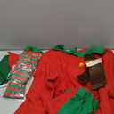 Newcotte Christmas Elf Costume Set Kids Women Costume Suit Hat Dress Stocking Shoe Belt Xmas (Large, Classic Color)