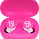 eKids Barbie Wireless Earbuds with Microphone, Bluetooth Earbuds with Charging Case for Ear Buds, Designed for School, Home, or Travel