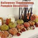 Glitter Mini Pumpkin Decor Indoor 22PCS Halloween Pumpkins for Fall Decorations for Home Fall Centerpieces for Tables Outdoor Harvest Thanksgiving Party/Acorns Autumn Fillers Decor (20 Pcs Green Yellow Orange Pinecones Set)