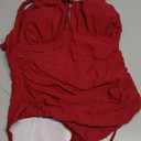 Women's Slimming One Piece Swimsuits Halter High Neck Tummy Control Bathing Suit Sexy Ruched Monokini Swimwear, Medium