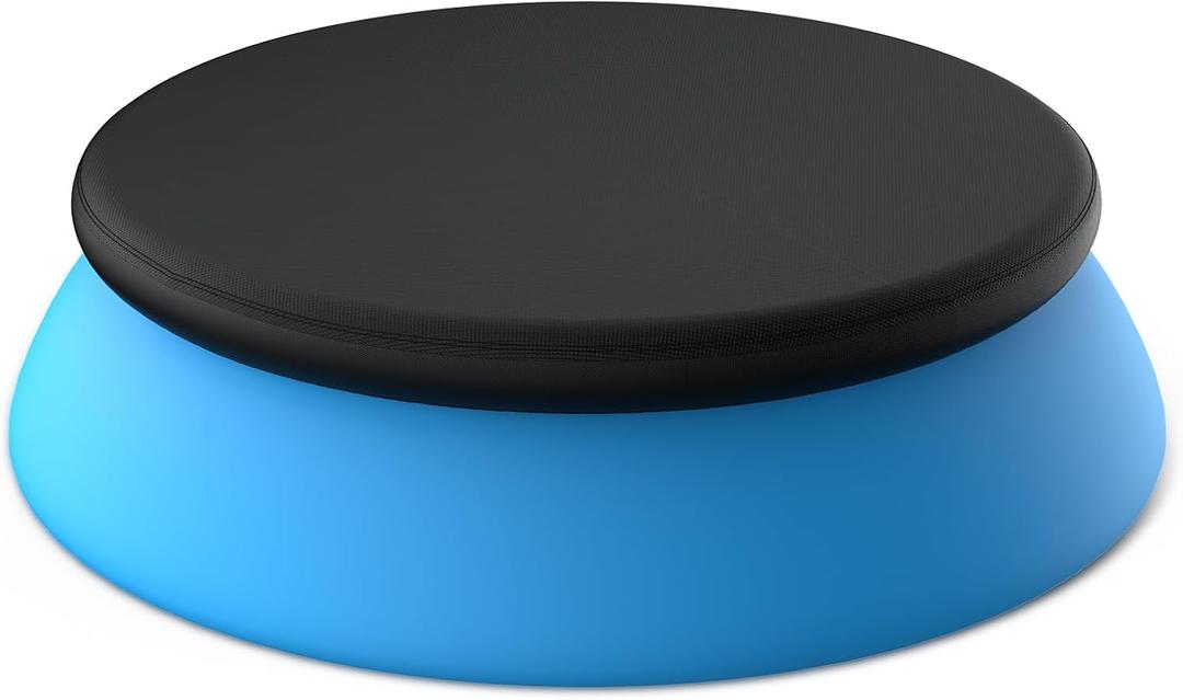 10 ft Round Pool Cover, Compatible with Intex/Bestway Outdoor Round Inflatable Above Ground Swimming Pool, Elastic Bands for Easy Installation, No Drain Holes, Prevent Leaves, Debris and Dust