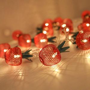 LED Red Apple String Light, Metal Decorative Fairy Lights Battery Operated Christmas Decoration Light (10LED)