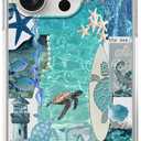 Summer Turtles Phone Case Compatible with iPhone 16 Pro, Ocean Fish Aesthetic Phone Case for iPhone 16 Pro, Trendy TPU Phone Case Cover