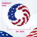 Idyllic 20 Inch Patriotic Wreath for Front Door, 4th of July Wreath with Red White Blue Silk Roses & Metal Stars, Memorial Day Day Decorations for Home Wall Porch Window