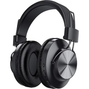 Bluetooth 5.0 Over- Ear Wireless Headphones 30 Hours Battery, FM Radio, MP3 Player, Micro SD/TF with 40mm Deep Bass Drivers, Premium Microphone Built-in Headset, Foldable, Comfortable, Mowing