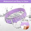 Wisedog Waterproof Dog Collar, Adjustable Soft Rubber Coated Webbing, Odor-Proof and Easy to Clean for Small Medium Large Dogs, with Airtags Case(XS|7"-10"  1/2 in, Lilac)