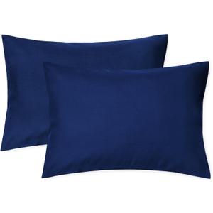 EXQ Home Toddler Pillowcases Zippered 13x18 Travel Pillow Case Set of 2, Small Pillow Case Fits Baby Pillow Sized 12x16, 13x18, Kids Pillowcases 2 Pack Machine Washable(Navy)