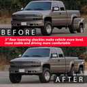3" Drop Lowering Shackle Rear Kit: for Silverado Chevy GMC Sierra 2500HD 3500HD 1500HD 2WD 4WD 2001-2010 Leaf Spring Suspension Shackles Replaces 410730 More Stable Horizontal Comfortable (410730)
