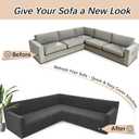 Arfntevss Stretch Sectional Couch Covers L Shaped Corner Sectional Sofa Cover Washable Jacquard Soft Fleece U Shape Sofa Slipcovers Anti Slip Furniture Protector for Dogs Pets (X-Large, Dark Gray)