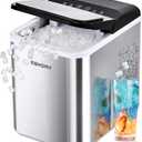 EUHOMY Nugget Ice Makers Countertop, Ready in 8 Mins, 35lbs/24H, Self-Cleaning, Portable Ice Maker Machine with Ice Scoop & Basket, Sonic Ice Maker with Chewable Pellet Ice for Home/Party/RV/Camping (Silver)