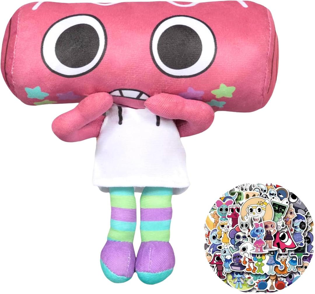 Dandy's World Plush 9" Cosmo Plush Stuffed Figure Pillow for Video Game Fans Room Decor with a Sticker Set